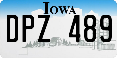 IA license plate DPZ489