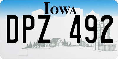 IA license plate DPZ492