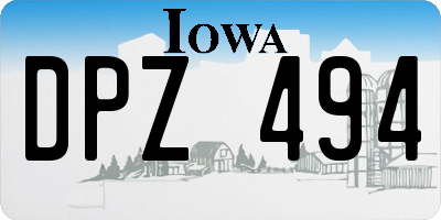 IA license plate DPZ494