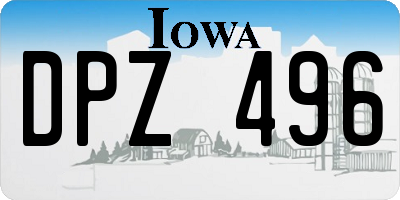 IA license plate DPZ496