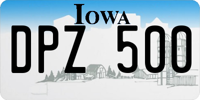 IA license plate DPZ500