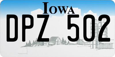 IA license plate DPZ502