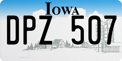 IA license plate DPZ507