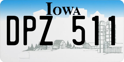 IA license plate DPZ511