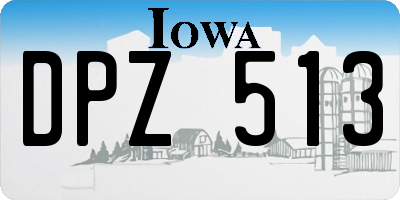 IA license plate DPZ513