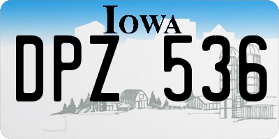 IA license plate DPZ536