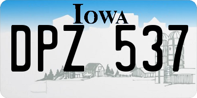 IA license plate DPZ537