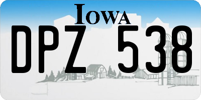 IA license plate DPZ538
