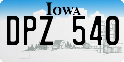 IA license plate DPZ540