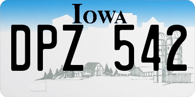 IA license plate DPZ542