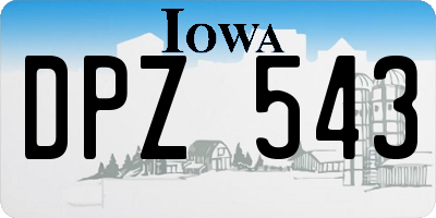 IA license plate DPZ543