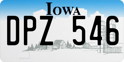 IA license plate DPZ546