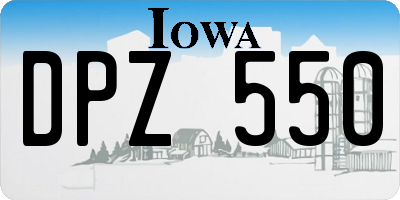 IA license plate DPZ550