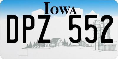 IA license plate DPZ552