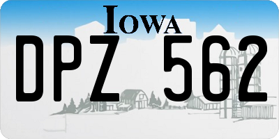 IA license plate DPZ562
