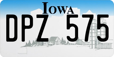 IA license plate DPZ575