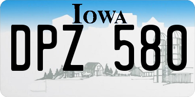 IA license plate DPZ580
