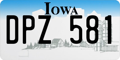 IA license plate DPZ581