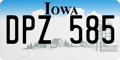 IA license plate DPZ585