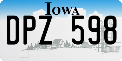 IA license plate DPZ598
