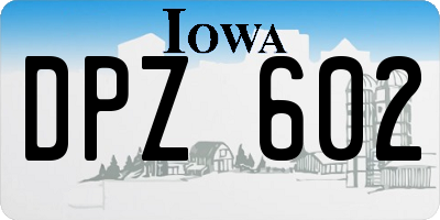 IA license plate DPZ602