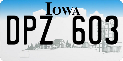 IA license plate DPZ603