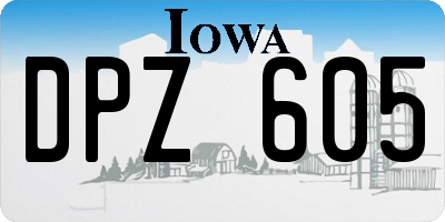 IA license plate DPZ605
