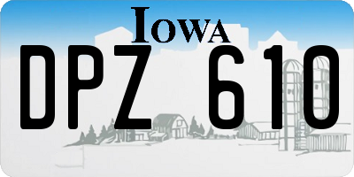 IA license plate DPZ610