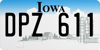 IA license plate DPZ611