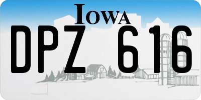 IA license plate DPZ616
