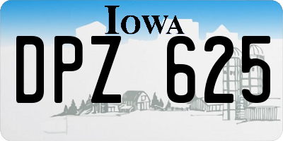 IA license plate DPZ625
