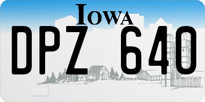 IA license plate DPZ640