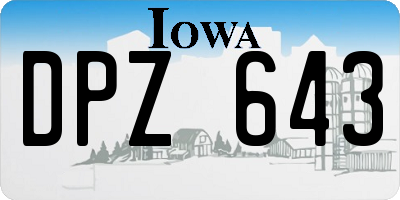 IA license plate DPZ643