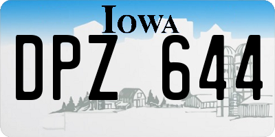 IA license plate DPZ644