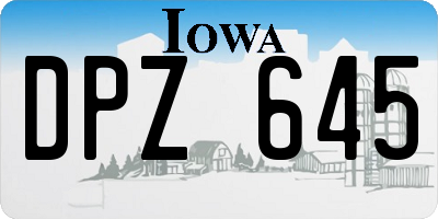 IA license plate DPZ645