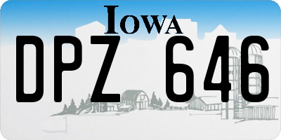 IA license plate DPZ646