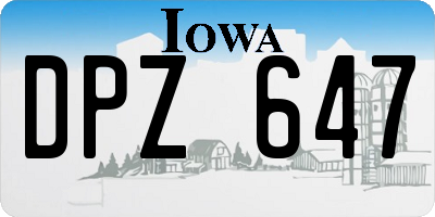 IA license plate DPZ647