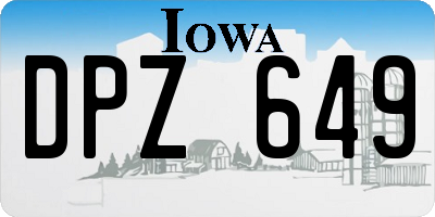 IA license plate DPZ649