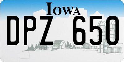 IA license plate DPZ650