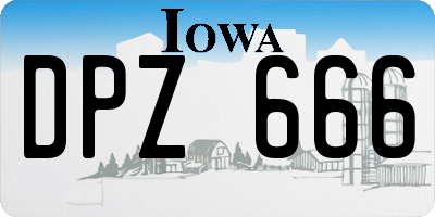 IA license plate DPZ666