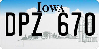 IA license plate DPZ670