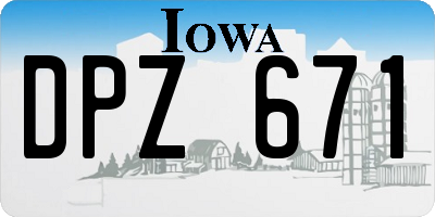 IA license plate DPZ671