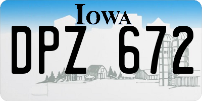 IA license plate DPZ672