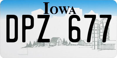 IA license plate DPZ677