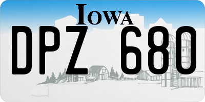 IA license plate DPZ680