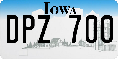 IA license plate DPZ700