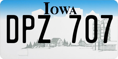 IA license plate DPZ707