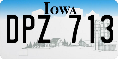 IA license plate DPZ713