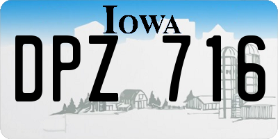 IA license plate DPZ716