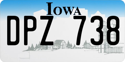 IA license plate DPZ738